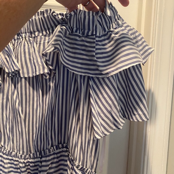 Ann Taylor LOFT stripe off shoulder dress - Picture 7 of 9